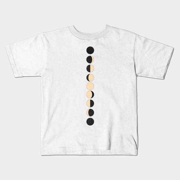 Moon cycle Kids T-Shirt by woahthesun